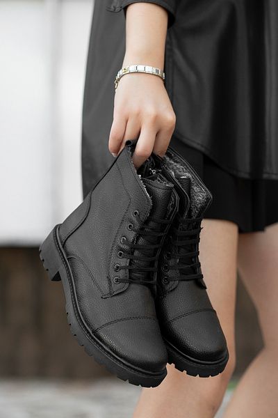 Zegeshoes Unisex γούνινες μπότες με φερμουάρ και δεμένα κρύα και αδιάβροχα μαύρα Unisex χειμερινά μποτάκια