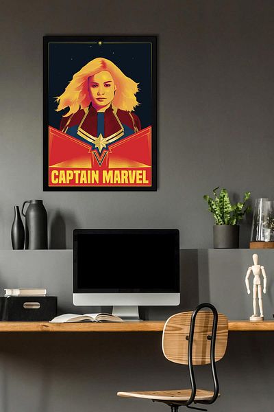 Saturn Pictură înrămată Captain Marvel - Pictură poster Captain Marvel