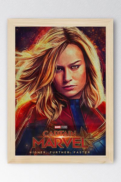 Saturn Pictură înrămată Captain Marvel - Pictură poster Captain Marvel