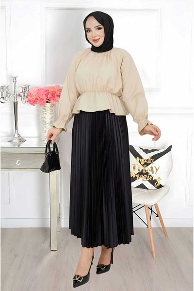 CNG MODA Hijab Short Shirt with Elastic Waist
