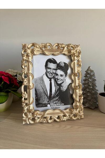 MGS COLLECTION Dekoratif Krem Resim Çerçevesi Burgulu Çerçeve 15x20