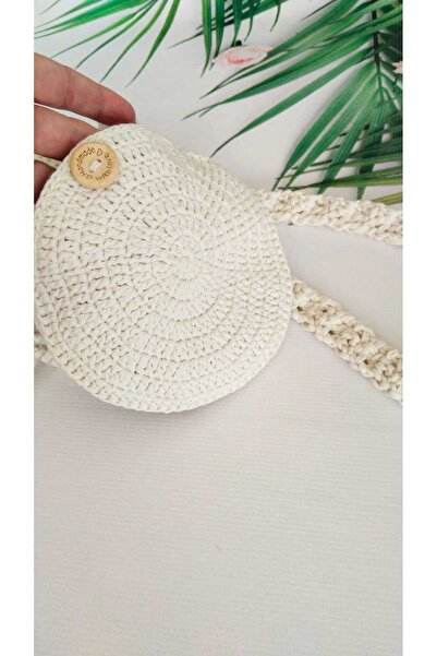 Kadın Girişimciler Atölyesi Handmade Knitted Teddy Bear Model Handmade 100% Cotton Kids Hand Bag