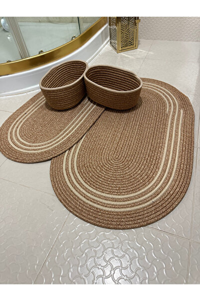 Mıntors Home Jüt , Hasır ,banyo Paspas Takımı, Banyo Sepet Takımı, Klozet Takımı