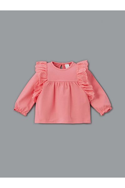 LC Waikiki Lcw Baby - Pink Floral Print Baby Girl Blouse and Leggings Set of 2