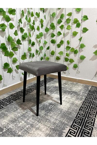 ÖZCAN METAL Metal Ayak Babyface Kumaş Dekoratif Çok Amaçlı Peluş Puf Tabure Bench Koltuk Sandalye