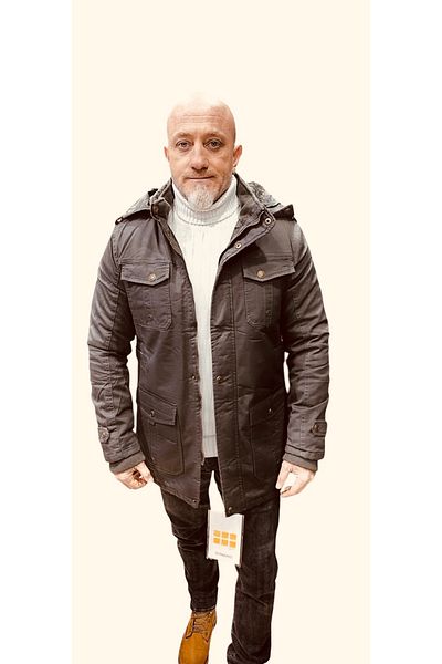 DYNAMO Men's Khaki Hooded Fur Lined Waterproof Coated Thick Coat