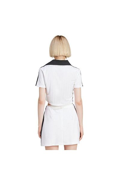 adidas Tricou polo alb cu decolteu în V JD2608