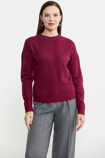Sementa Pulover din tricot cu decolteu cu decolteu