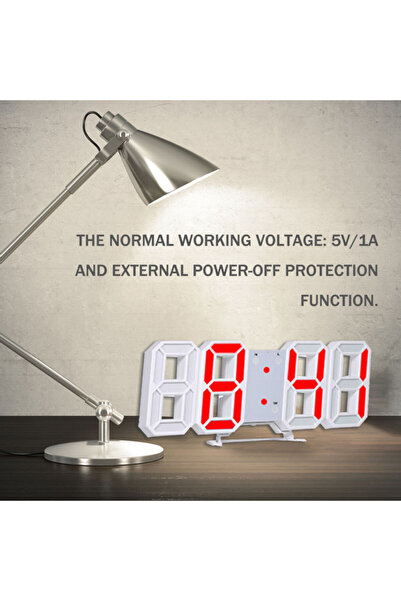 Yailla Generic 3D LED Digital Clock white 29.00x4.50x10.00cm