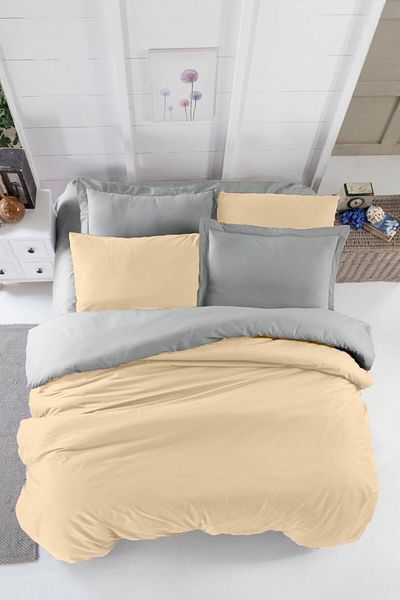Mira Home Σετ Παπλωματοθήκη Διπλό Βαμβακερό Ελαστικό Σεντόνι Διπλής Όψης