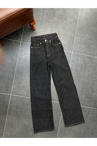 Maldia Shop Women's High Waist Oversize Lycra Comfort Spanish Leg Anthracite Jeans