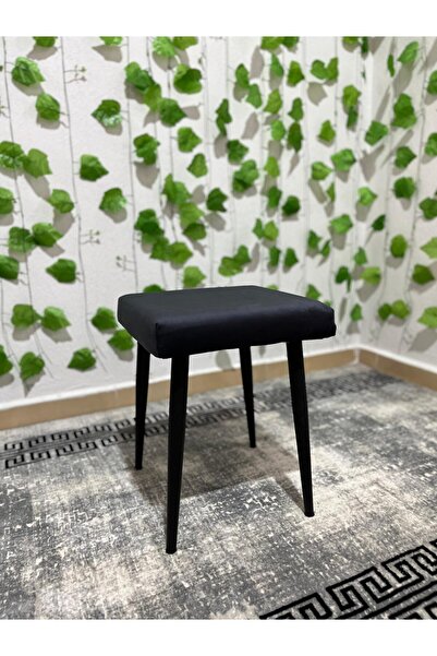 ÖZCAN METAL Metal Ayak Babyface Kumaş Dekoratif Çok Amaçlı Peluş Puf Tabure Bench Koltuk Sandalye