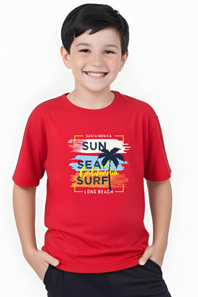 YA KO KİDS Tricou cu mânecă scurtă și gât rotund pentru băieți cu imprimeu Ca...