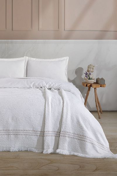 BİRHOME Cream Renko Comfort 220X240 cm Double Blanket