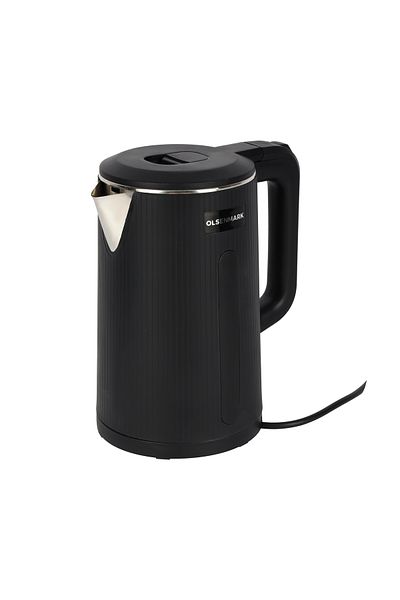 Olsenmark Electric Kettle 1.7l Omk2241 Double Layer Cool Touch Body, Stainless Steel Interior Body
