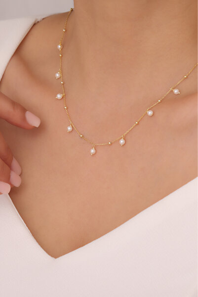 VAOOV 925 Ayar Gümüş İnci Sallantılı Kolye