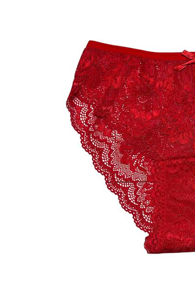 Gizli Butik Women's Full Lace Bato Panties Red