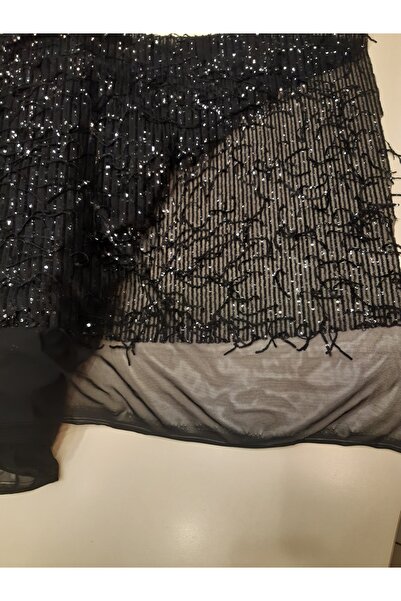 Safir Kumaş Saçaklı Payetli Likrali 1 Metre