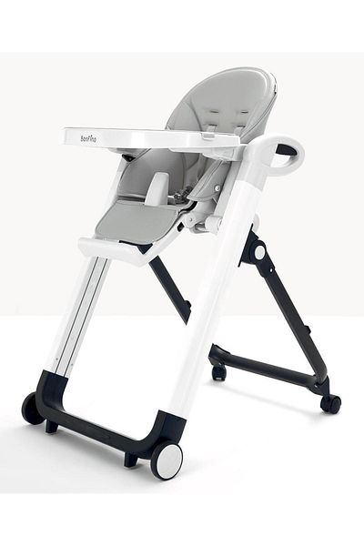Bonfino Connoisseur 3-in-1 High Chair with Compact Fold Mechanism, Adjustable, Light Grey