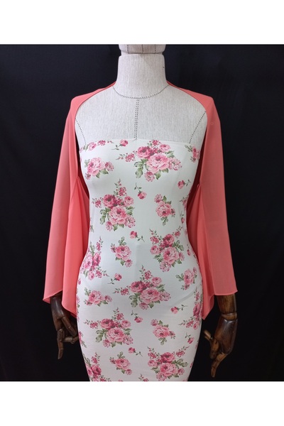 Qrsln Σαλιάρα από σιφόν Amylee με μανίκια σομόν