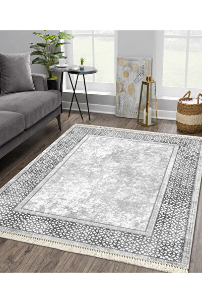 Modern home Yıkanabilir Kaymaz Dot Keçe Tabanlı Salon Halısı Yıkanabilir Halı...