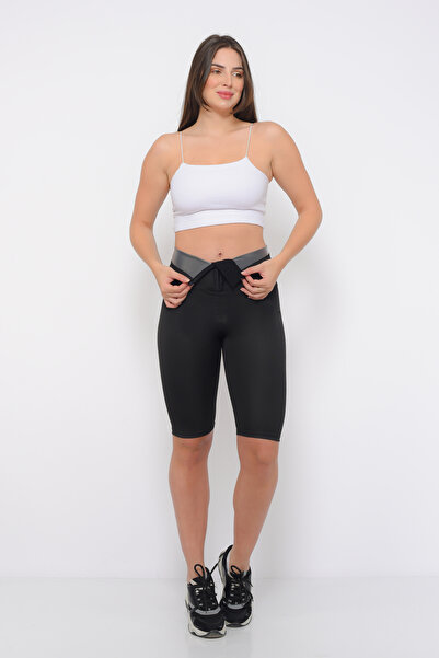 Sh Mağazacılık Women's Ultra-High Waist Lama Thermal Agraph Leggings 3-Stage Thermal Corset Shorts