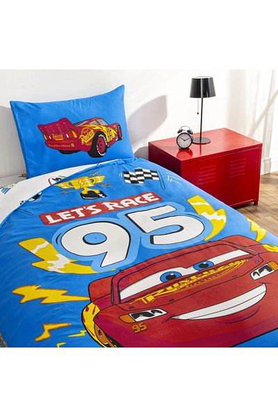 Taç Disney Cars - Set cuvertură de pilota din bumbac Let's Race