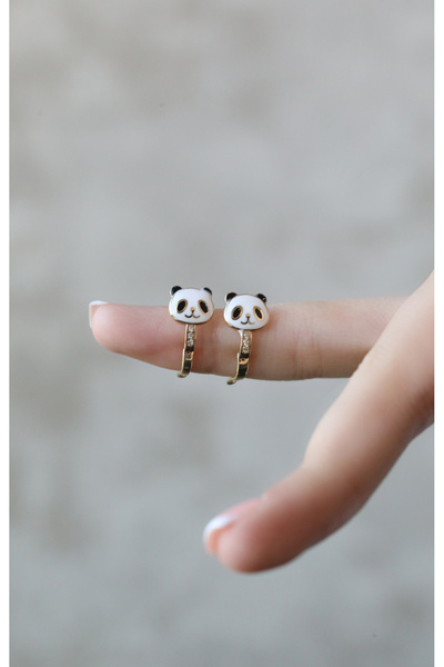 Kuyumcum 14 Ayar Altın Piccolo Panda Çocuk Küpe