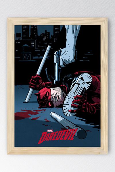 Saturn Tablou înrămat Daredevil - Poster de desene animate Marvel
