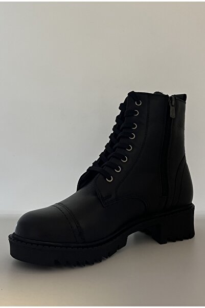 Ahude العلامة التجارية أحذية جلدية حقيقية سوداء