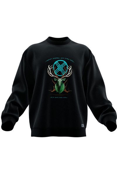 TURAN TACTICS PULOVER OVERSIZE IMPRIMAT DE CERB MITOLOGIC (UNISEX)