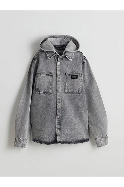 LC Waikiki Cămașă de jeans pentru băiat cu glugă LCW Kids