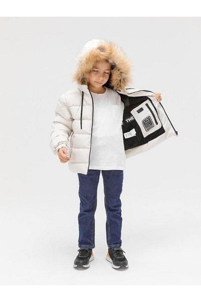 Zekids Boy's Thick Coat with Fur Collar