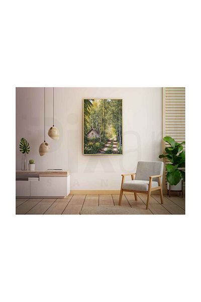 pixartsanat Pixart Art Diamond Mosaic Painting - Mountain House Road Diamond, Turkey 43*64