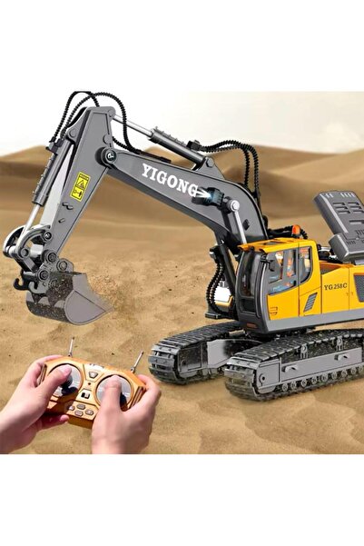 QUEVİLİY Uzaktan Kumandalı Kepçe Oyuncak Çok Foksiyonlu Exkavatör 1:20 Alaşım 680 Derece