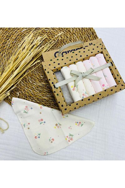 Caramell Set of 7 Cherry Patterned Baby Mouth Wipes
