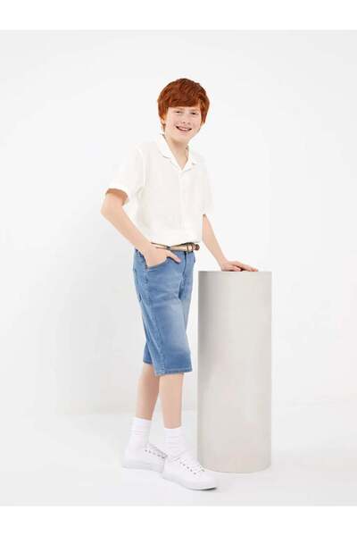 LC Waikiki LCW Kids İndigo Basic Erkek Çocuk Jean Roller ve Kemer