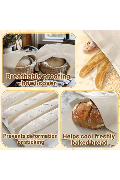 Ferdys 100% Cotton Dough Grooming Cover, 70X70 cm Multi-Purpose Kitchen Cover, Bread Cover