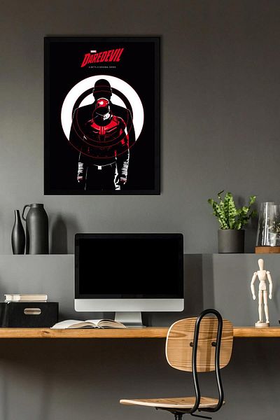 Saturn Daredevil Framed Painting - Marvel Tv Poster Painting