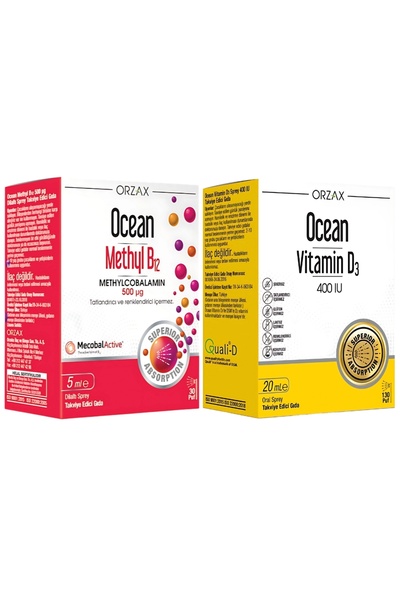 Ocean Methyl B12 Sprey 500mcg 5ml Vitamin D3 400ıu Sprey 20ml