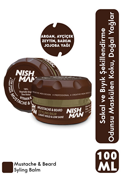 NISHMAN Sakal Şekillendirici Wax / Kolay Şekillendirme / Ultra Parlaklık 100 Ml