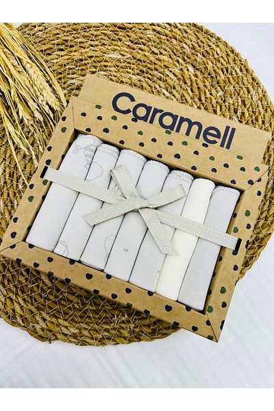 Caramell 2025 Model Set of 7 Flying Balloon Patterned Baby Mouth Wipes