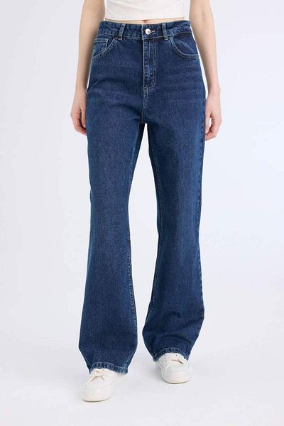 DeFacto Pantaloni lungi, spălați, cu talie înaltă, cu picioare largi, sezonul nou anilor 90