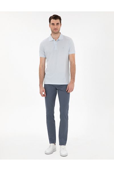 Pierre Cardin Ανοιχτό μπλε Slim Fit 5 τσέπες Chino παντελόνι 50271249-VR003