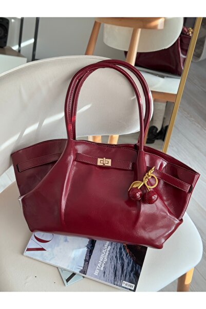 mèche atelier since 2024 Bordó bőr nagy méretű táska