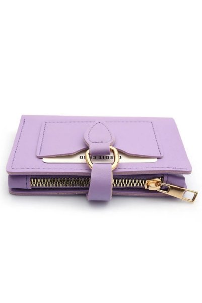 KY Women's Lilac Wallet Card Holder Gold Accessory Damla Medium Size 009