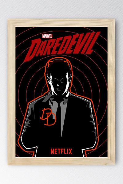 Saturn Tablou înrămat Daredevil - Poster de desene animate Marvel