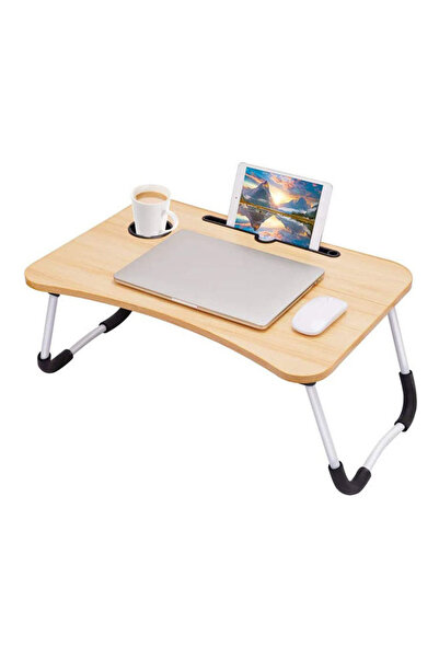 Primo Plus Folding Bed Laptop Table Brown/White