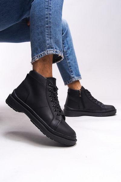 Riccon Černé unisex boty na zip - 0012572