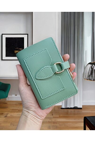 KY Women's Wallet Mint Green Card Holder Gold Accessory Medium Size
